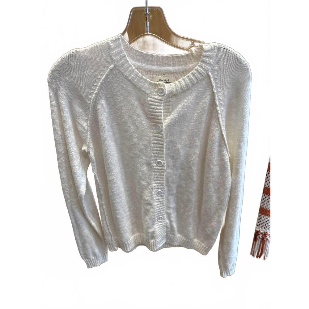 NEW HARTFORD women's meltia cardigan in ecru